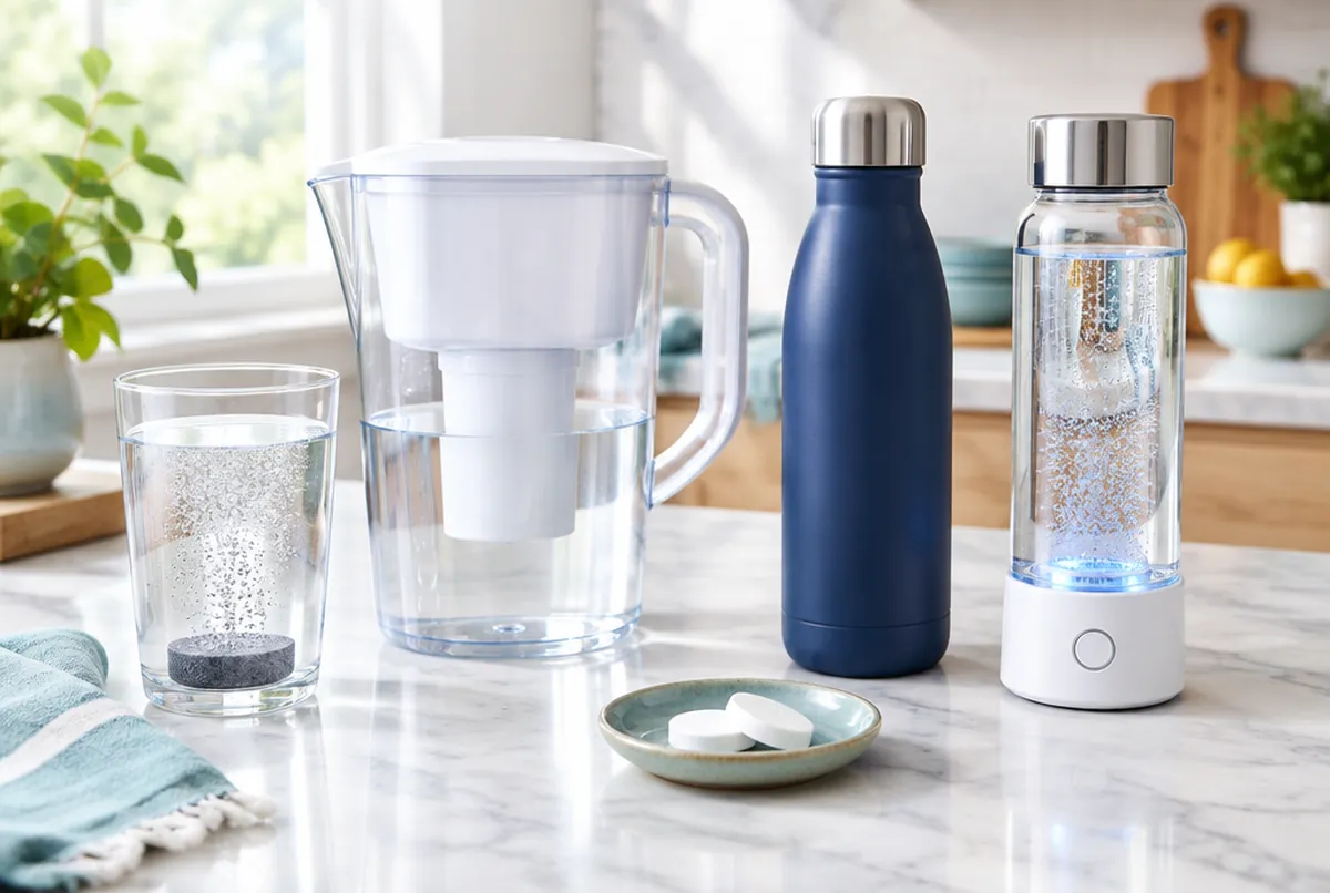 Hydrogen water tablets, bottles, discs or a pitcher: how to choose