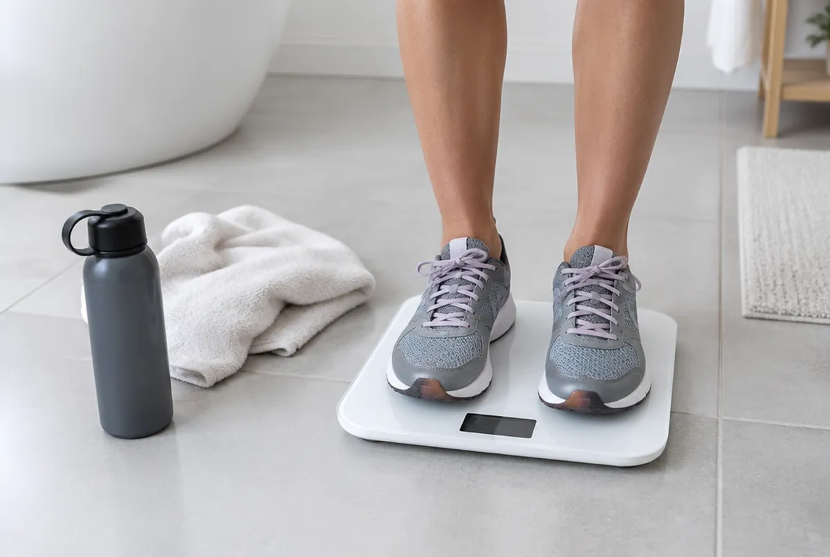 Weighing in after a workout to see how much fluid you lost
