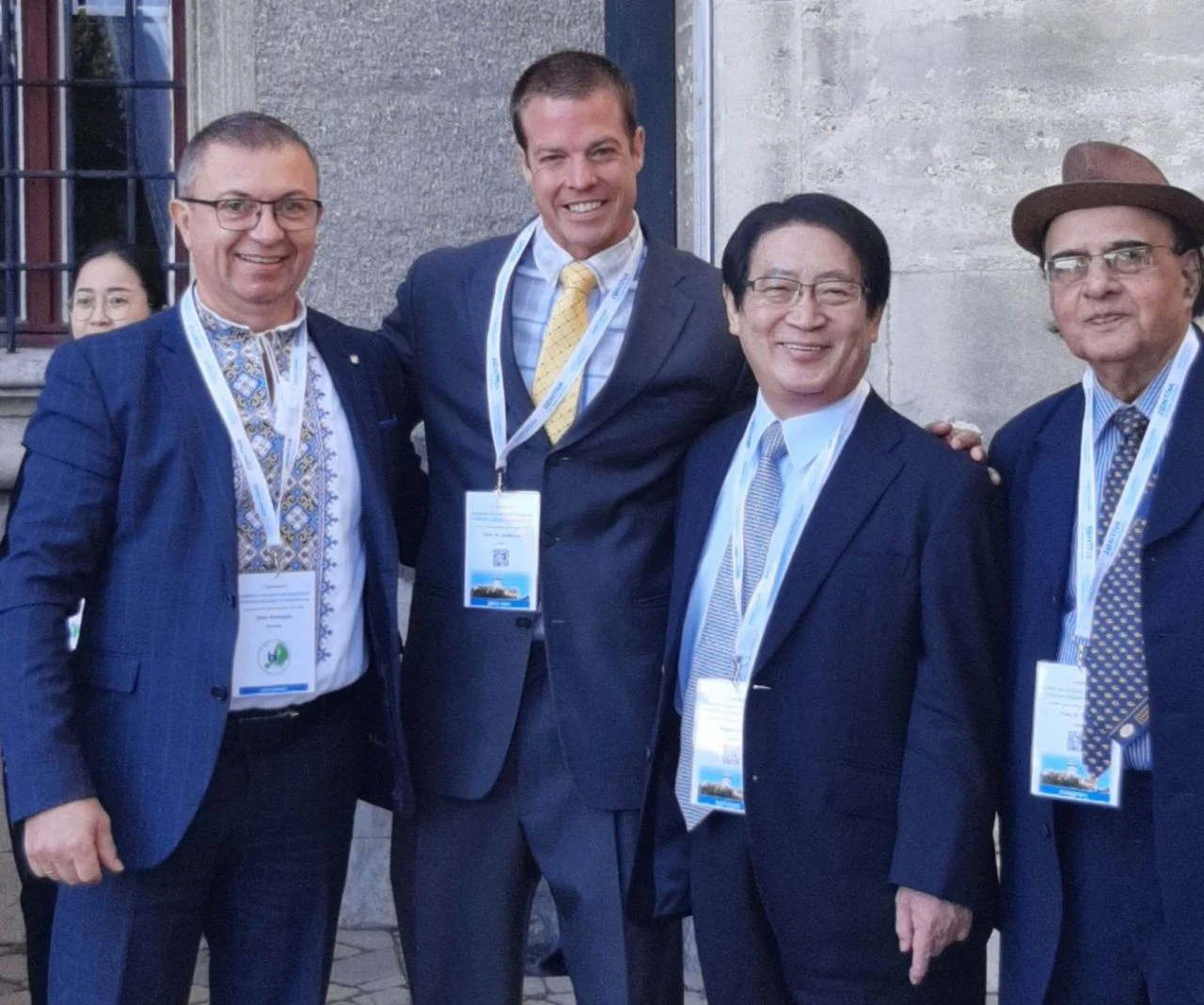 Prof. Pokotylo with Tyler LeBaron, Shigeo Ohta and Ram B. Singh in Smolenice